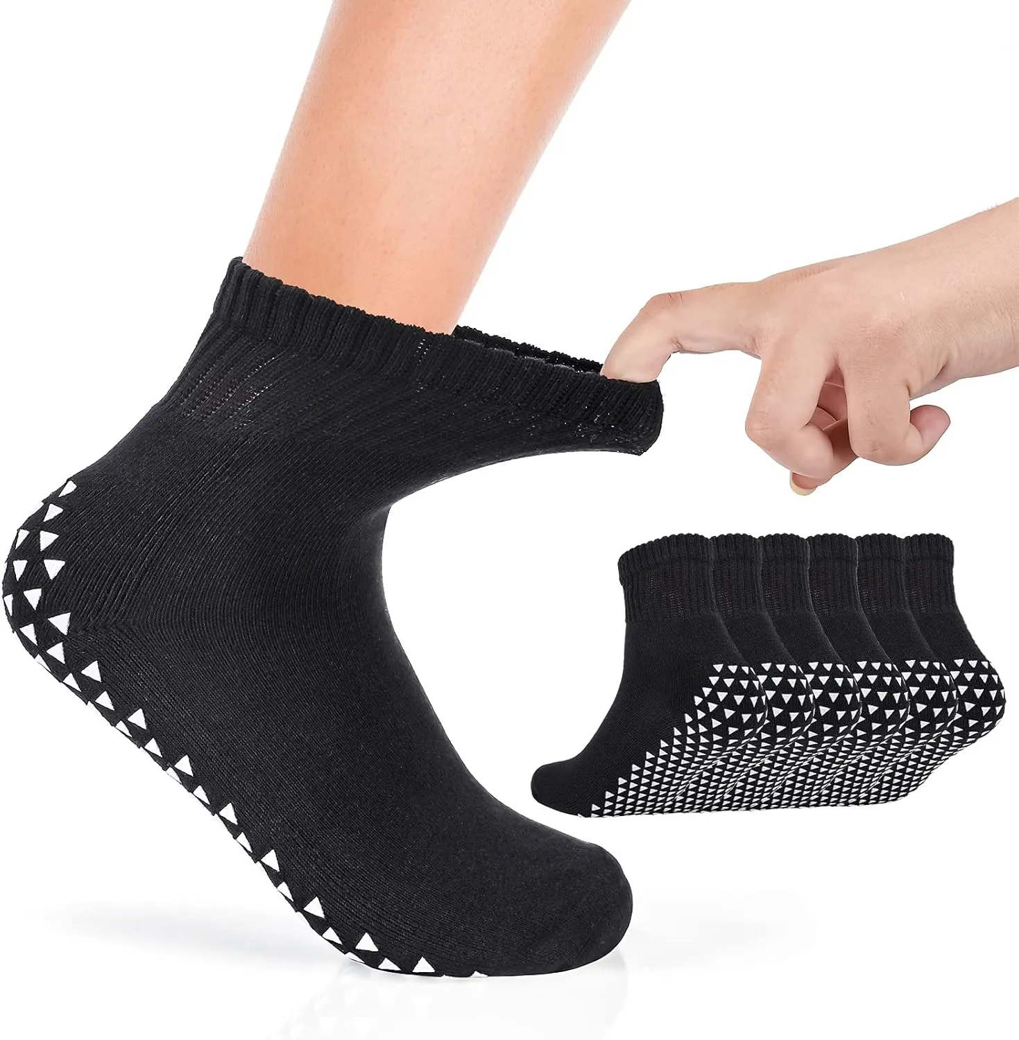 3 Pairs of Wide Socks With Non-Skid Grips for Lymphedema, Swollen Feet, Heels, Swelling, Edema, Arch, Post Partum Foot