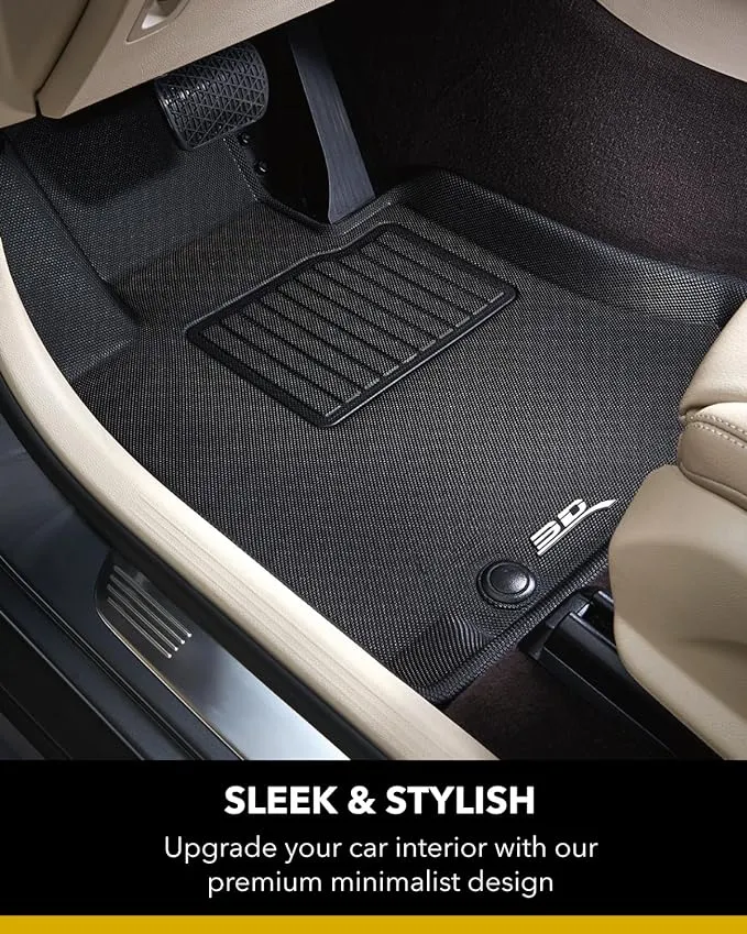 3D MAXpider Custom Fit Kagu Floor Mat (Black) Compatible with Rivian R1T 2022-2024 - Full Set