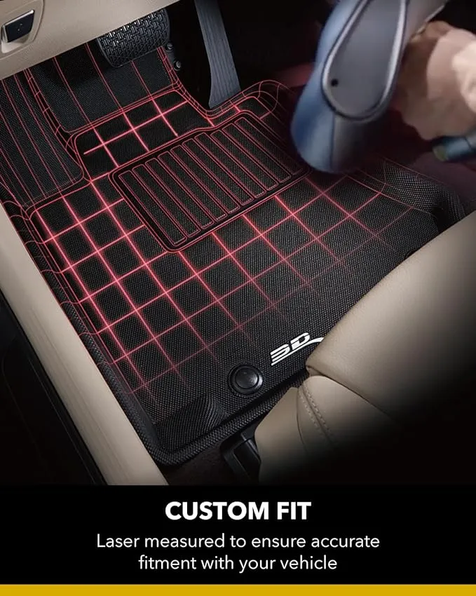 3D MAXpider Custom Fit Kagu Floor Mat (Black) Compatible with Rivian R1T 2022-2024 - Full Set