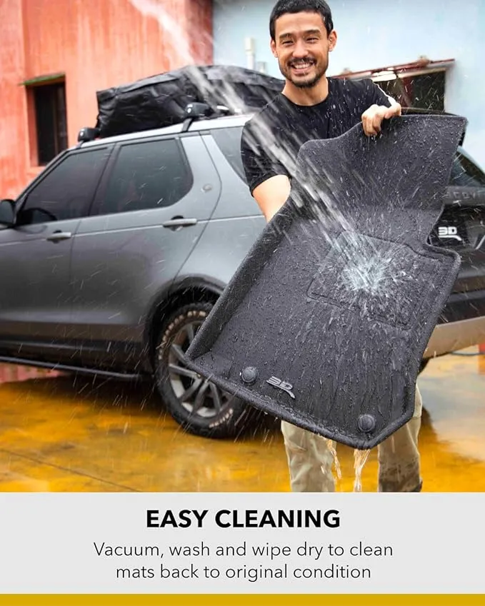 3D MAXpider Custom Fit Kagu Floor Mat (Black) Compatible with Rivian R1T 2022-2024 - Full Set