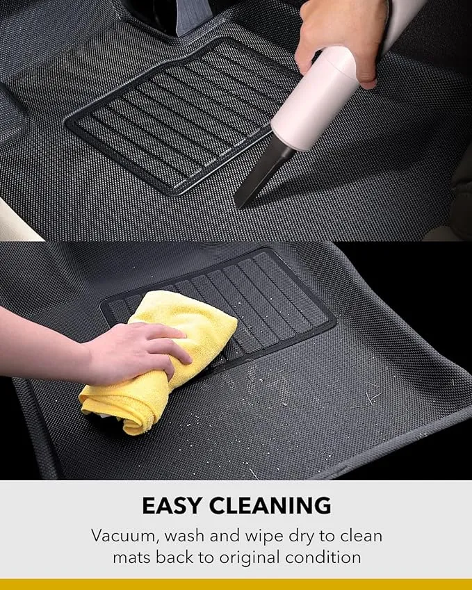 3D MAXpider Custom Fit Kagu Floor Mat (Black) Compatible with Rivian R1T 2022-2024 - Full Set