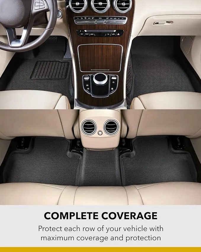 3D MAXpider Custom Fit Kagu Floor Mat (Black) Compatible with Rivian R1T 2022-2024 - Full Set