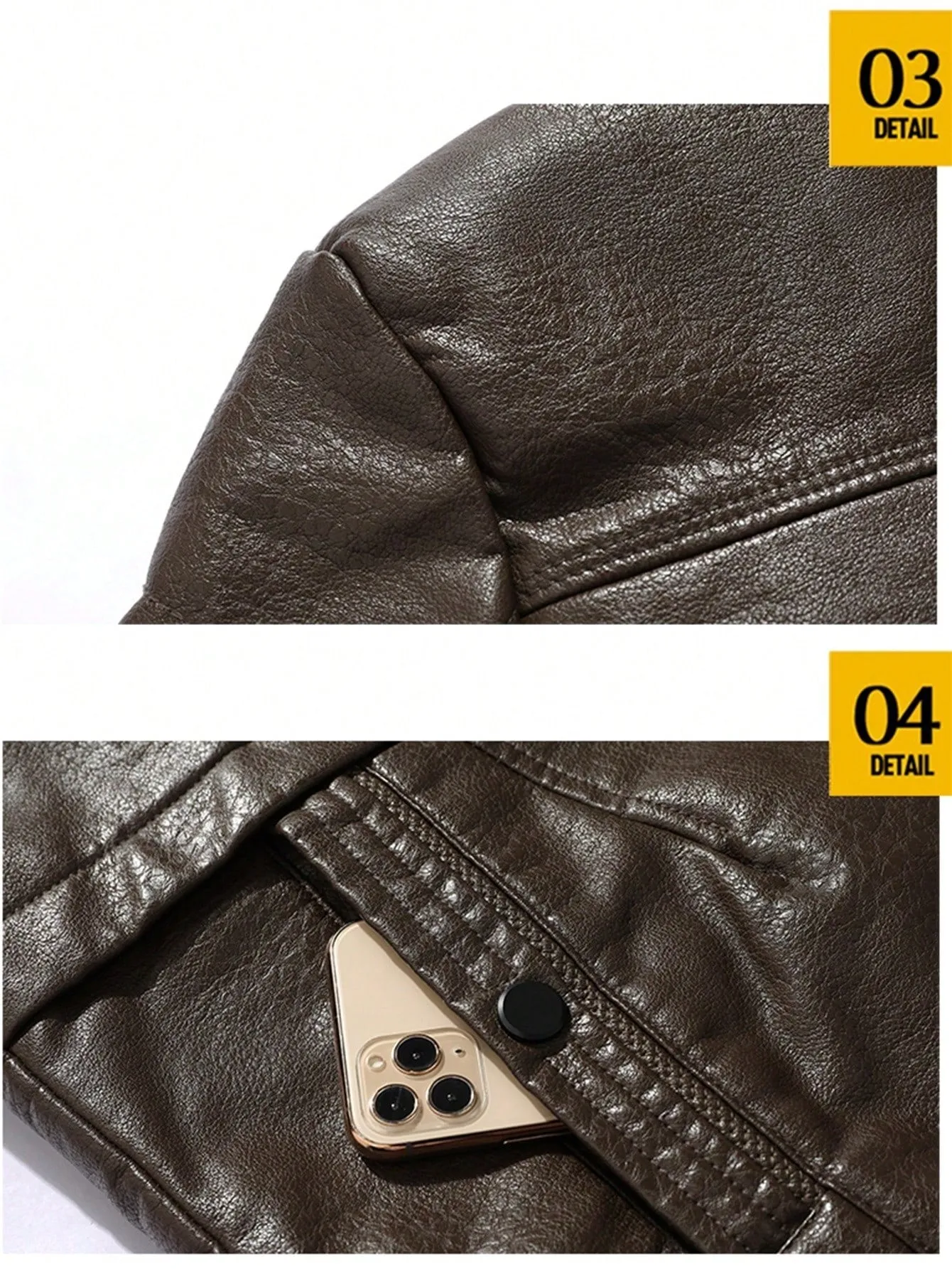 Button Front Single Breasted Lapel Neck Thermal Lined Coat