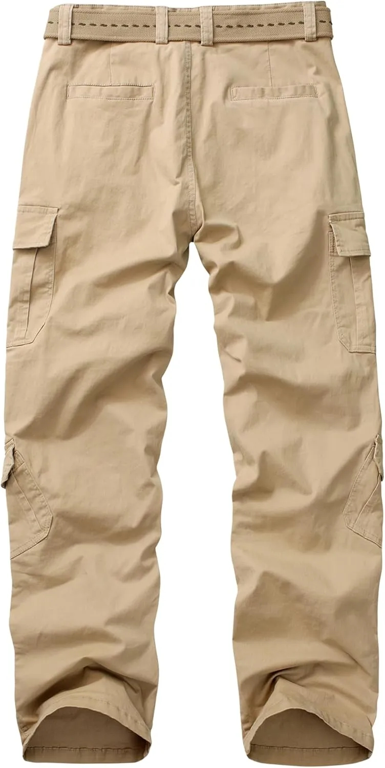 Cargo Pants for Men Camo Hiking Pants Work Casual Pants with Multi Pocket