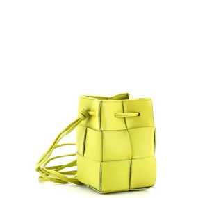 Cassette Bucket Bag Maxi Intrecciato Leather with Beaded Details Mini