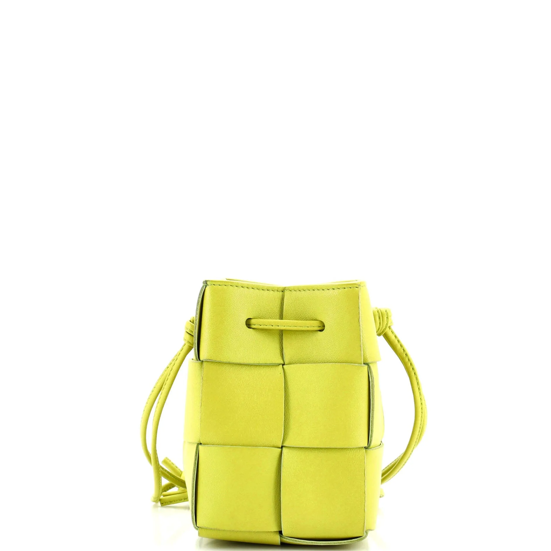 Cassette Bucket Bag Maxi Intrecciato Leather with Beaded Details Mini
