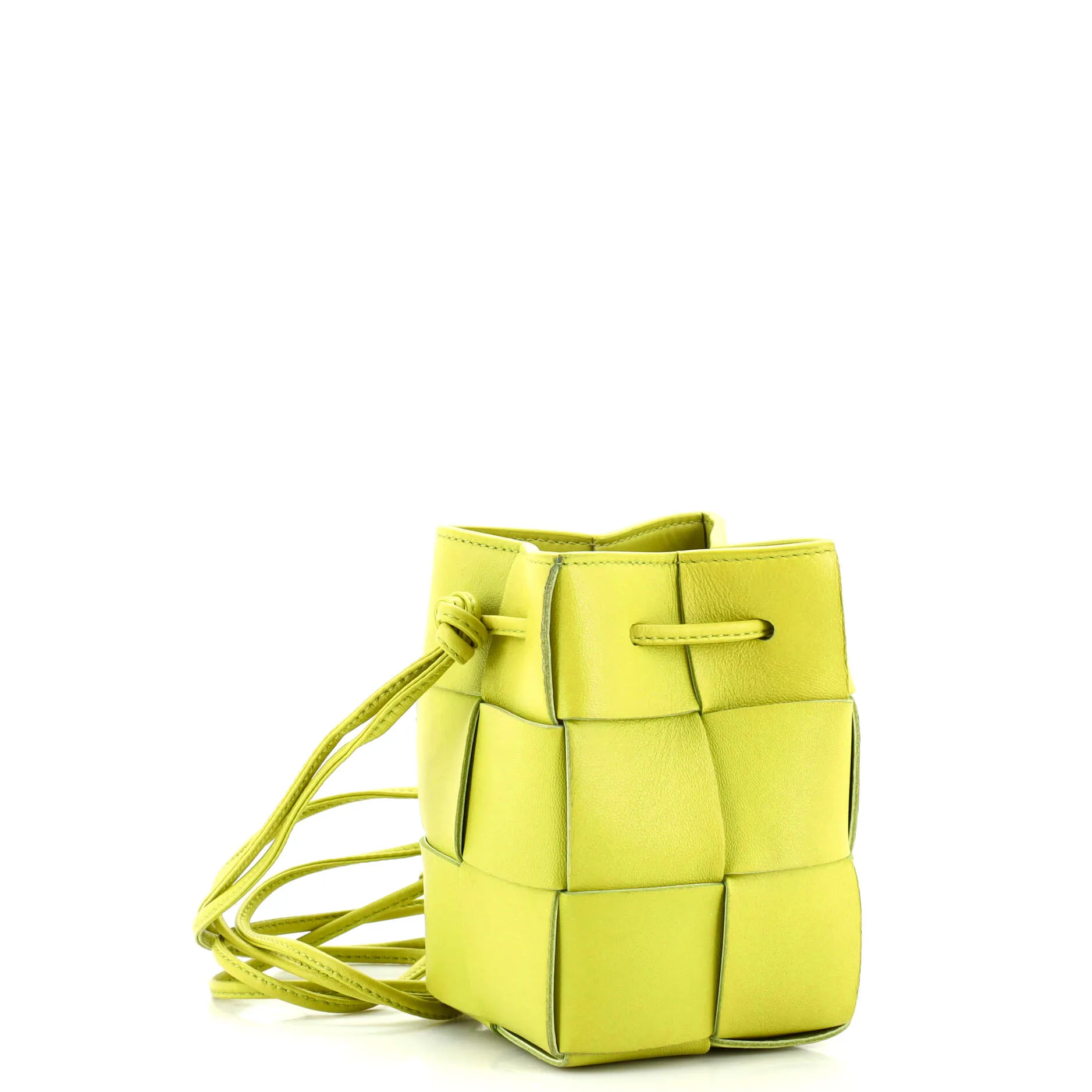 Cassette Bucket Bag Maxi Intrecciato Leather with Beaded Details Mini