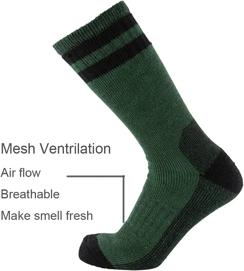 Cerebro Merino Wool Socks for Men, Cushioned Mid-calf Socks Moisture Wicking Men's Hiking Socks for Home, Trekking, Outdoors