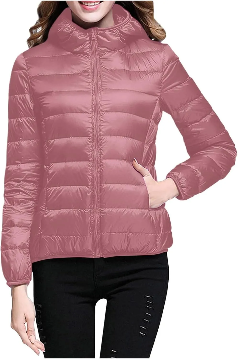 cooki Puffer Jacket Womens Winter Coats for Women 2024 Lightweight Packable Down Jacket Warm Hooded Quilted Puffer Coat