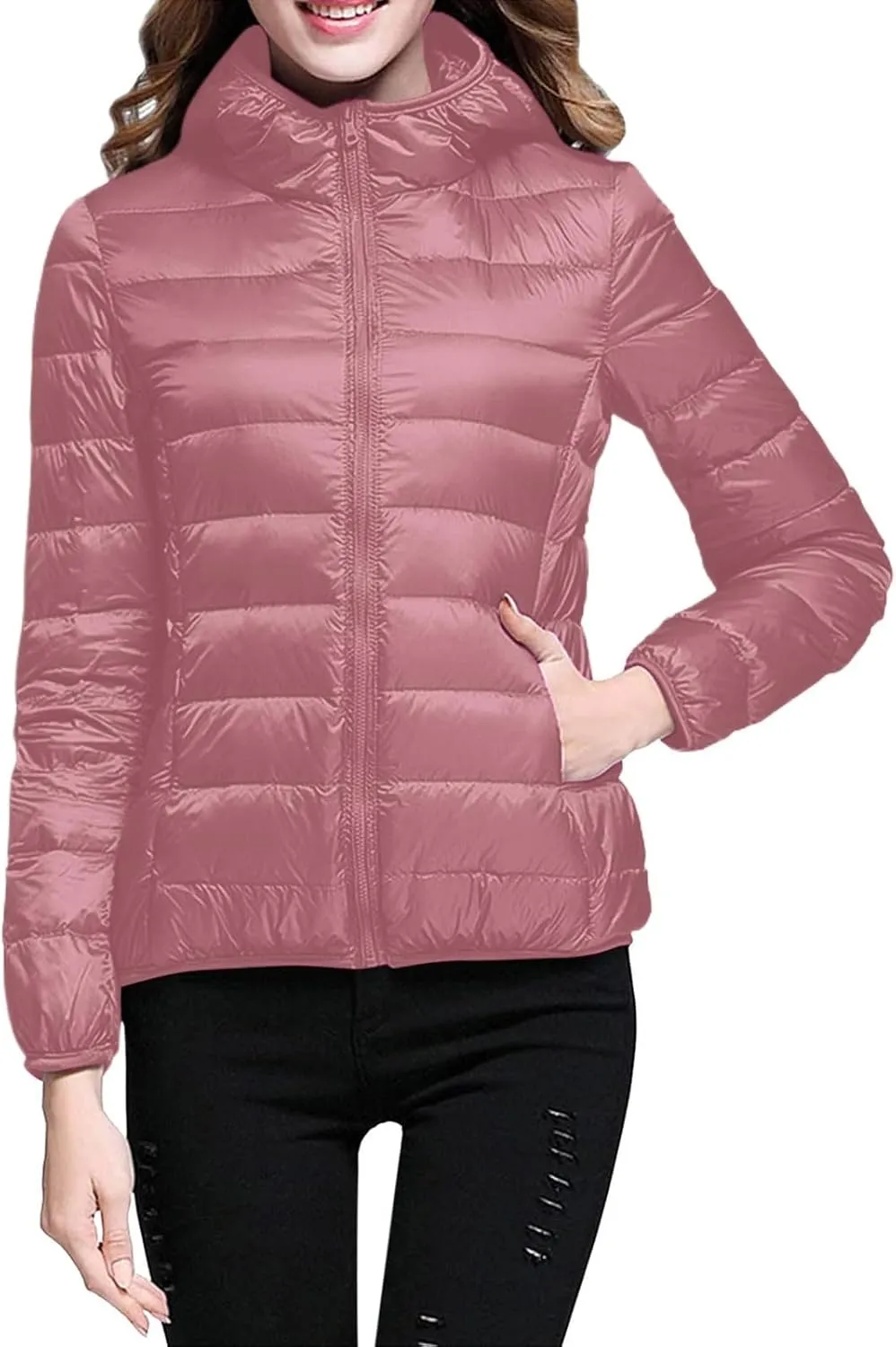 cooki Puffer Jacket Womens Winter Coats for Women 2024 Lightweight Packable Down Jacket Warm Hooded Quilted Puffer Coat