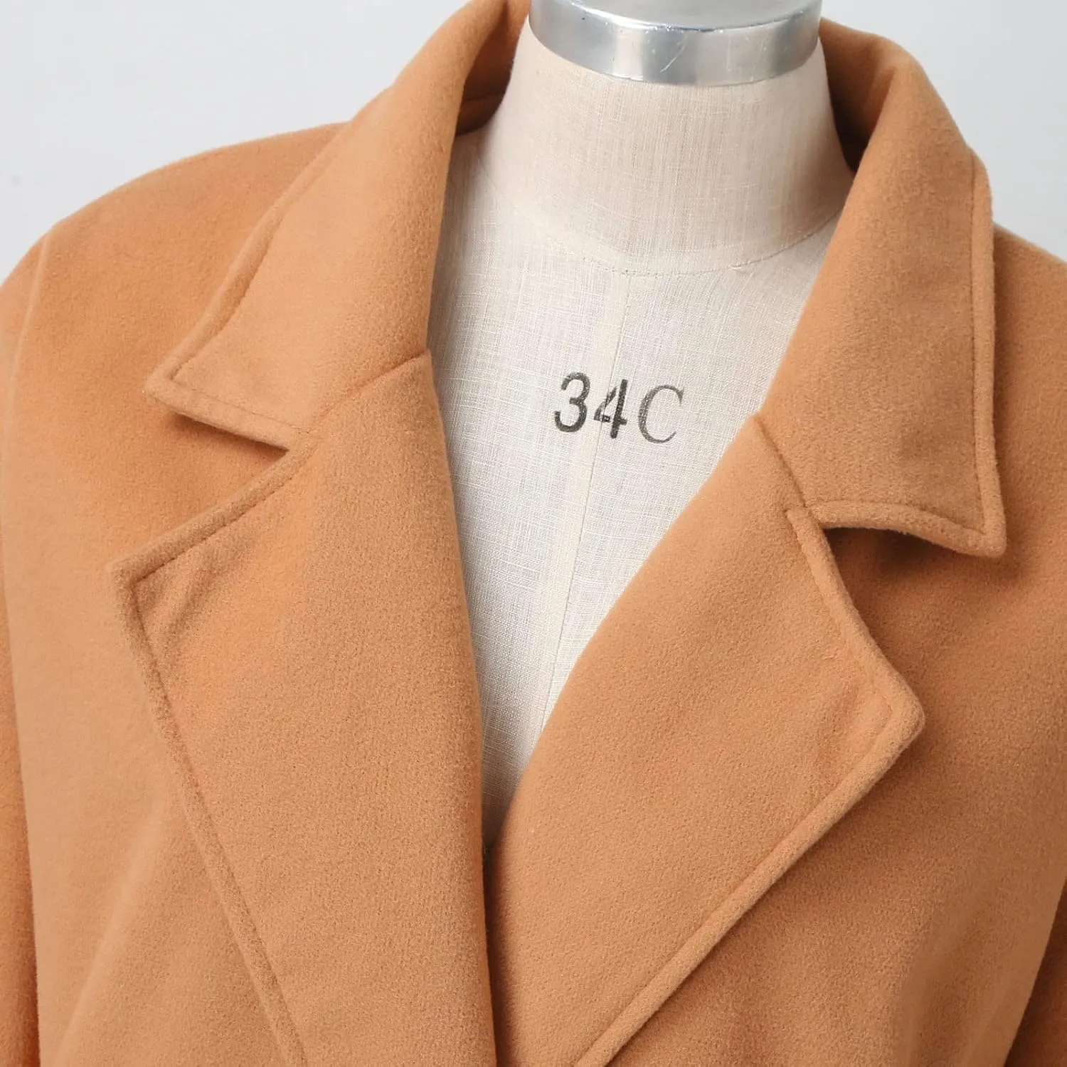 cooki Wool Jacket for Women 2024 Women's Winter Warm Wool Blend Coat Casual Dressy Notch Lapel Single-Breasted Peacoat