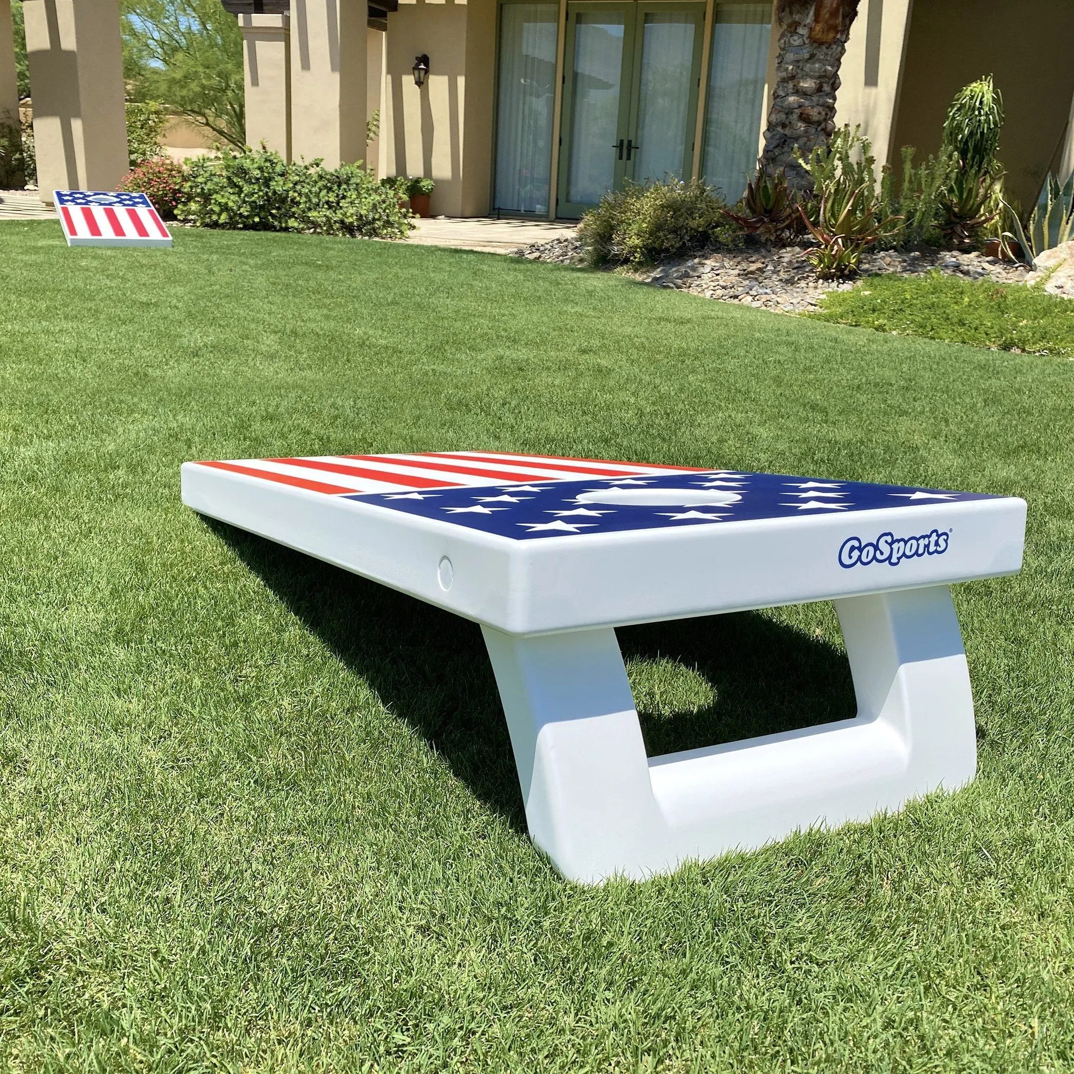 GoSports 4 ft x 2 ft All-Weather Cornhole Set - American Flag