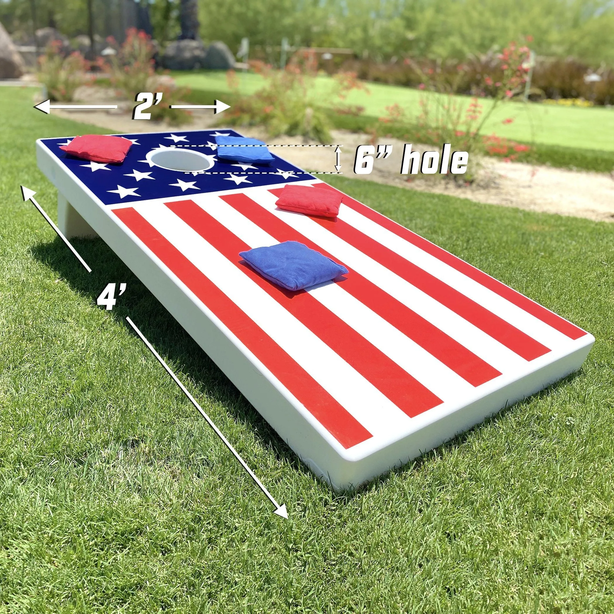 GoSports 4 ft x 2 ft All-Weather Cornhole Set - American Flag