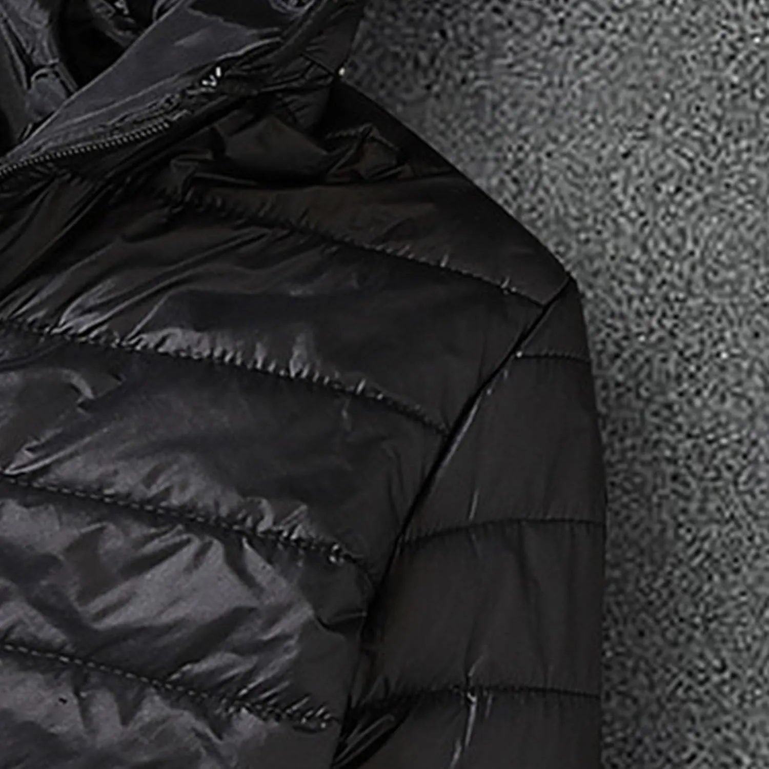 Men Puffer Jacket with Hood, Lightweight Packable Down Jacket Warm Quilted Jacket Plus Size Winter Coat for Hiking
