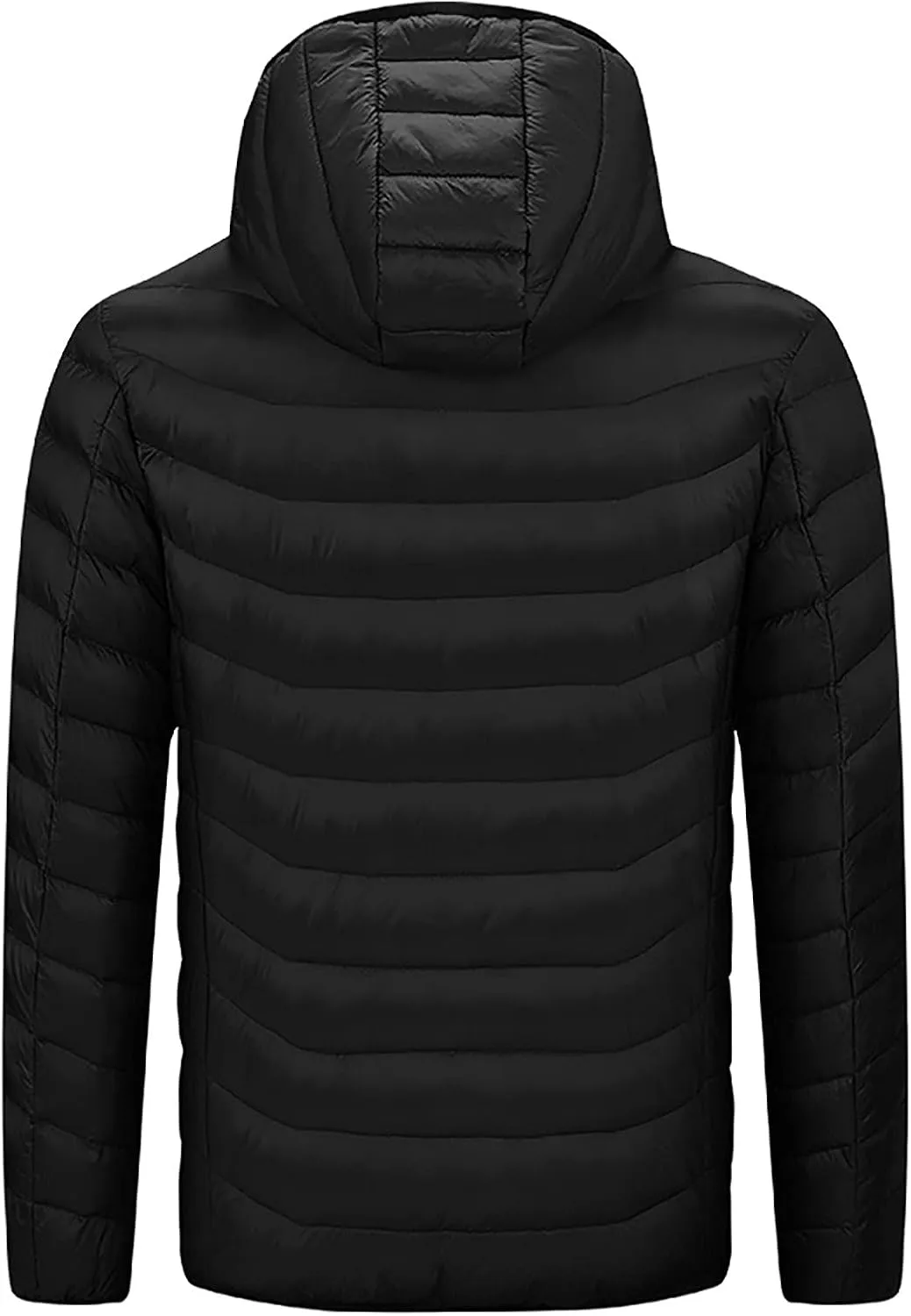 Men Women Heated Coat Rechargeable Smart Heating Hooded Jacket Winter Lightweight Thermal Outdoor Adjustable Warm Puffer Coat