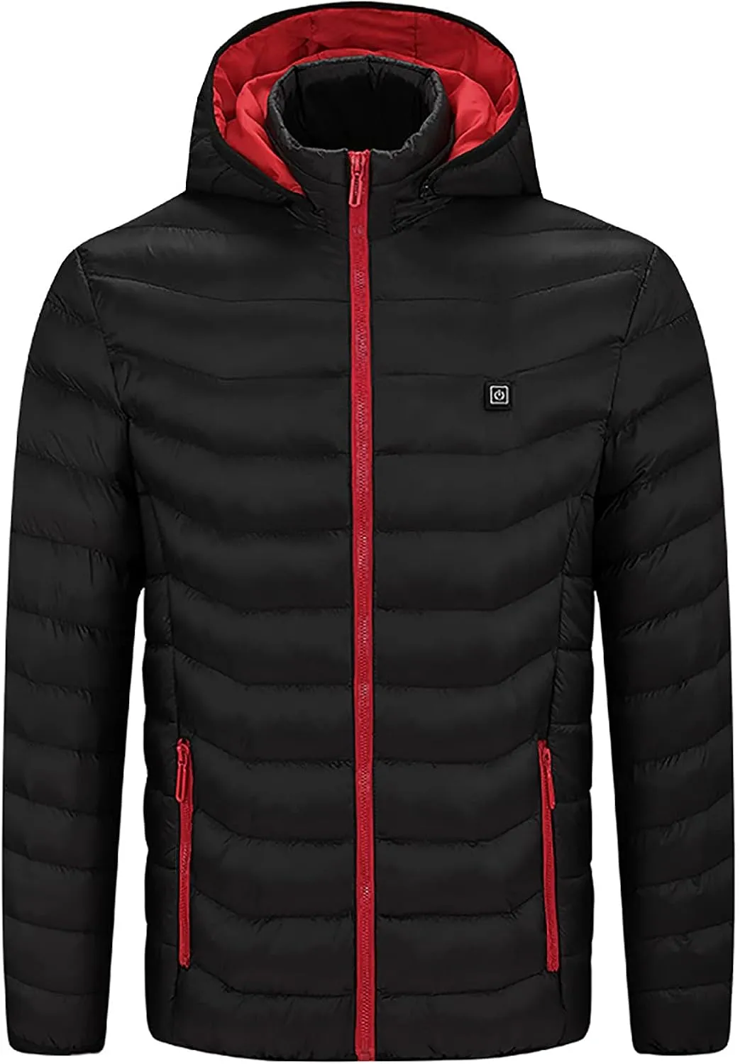 Men Women Heated Coat Rechargeable Smart Heating Hooded Jacket Winter Lightweight Thermal Outdoor Adjustable Warm Puffer Coat