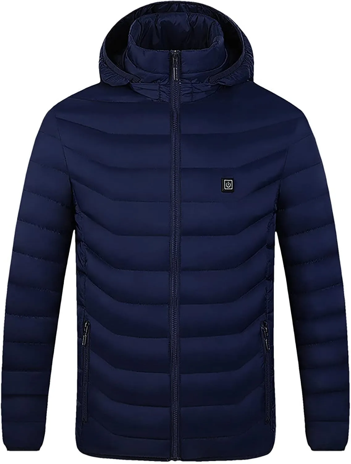 Men Women Heated Coat Rechargeable Smart Heating Hooded Jacket Winter Lightweight Thermal Outdoor Adjustable Warm Puffer Coat