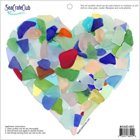 Sea Glass Heart Decal