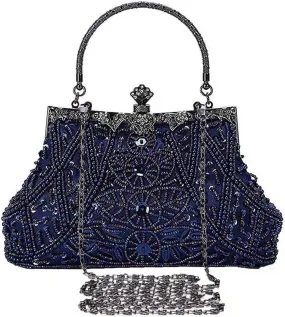 Selighting 1920s Vintage Beaded Clutch Evening Bags for Women Formal Bridal Wedding Clutch Purse Prom Cocktail Party Handbags