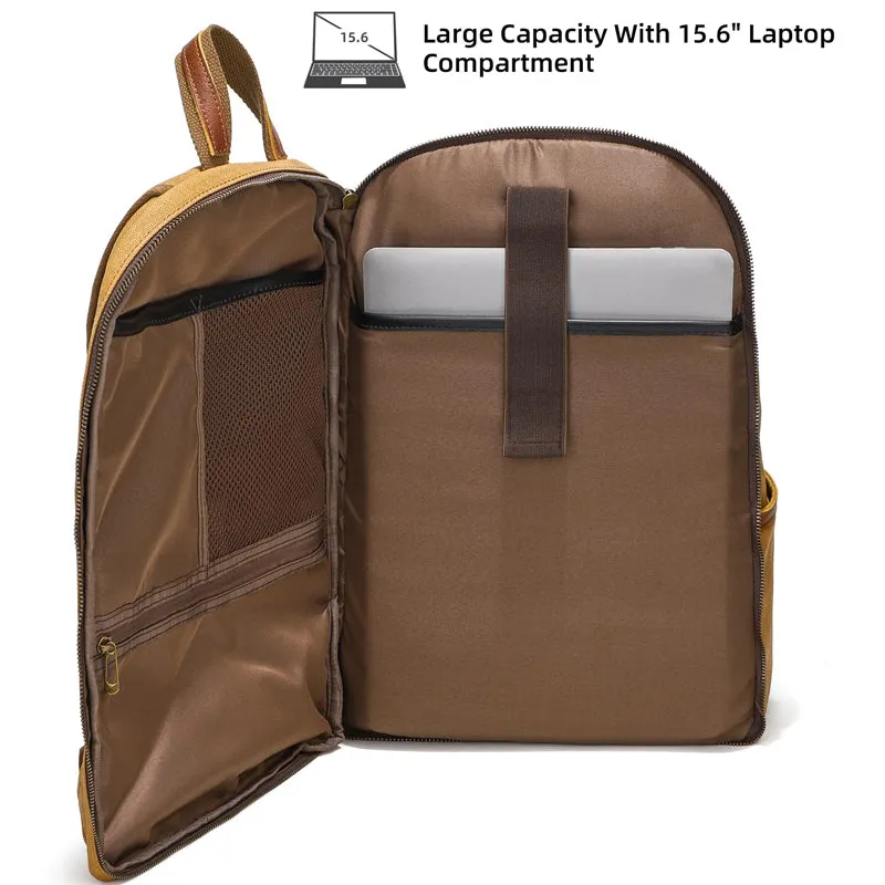 Simply Canvas Backpack Bucket Ruckpack Casual Bookbag