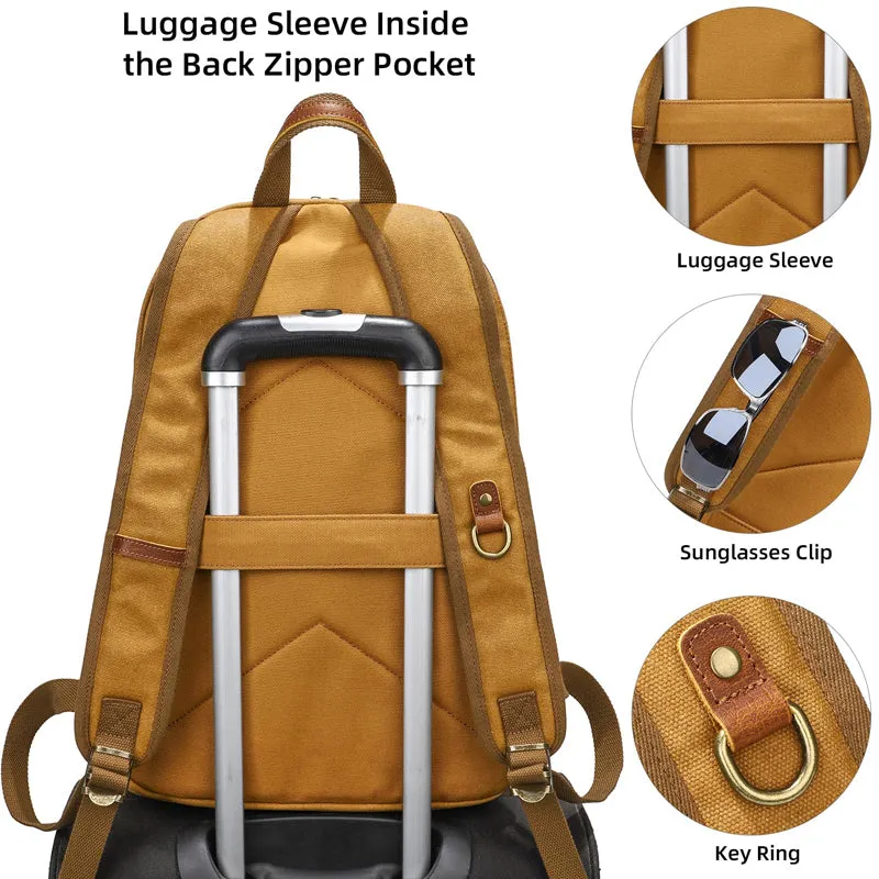 Simply Canvas Backpack Bucket Ruckpack Casual Bookbag