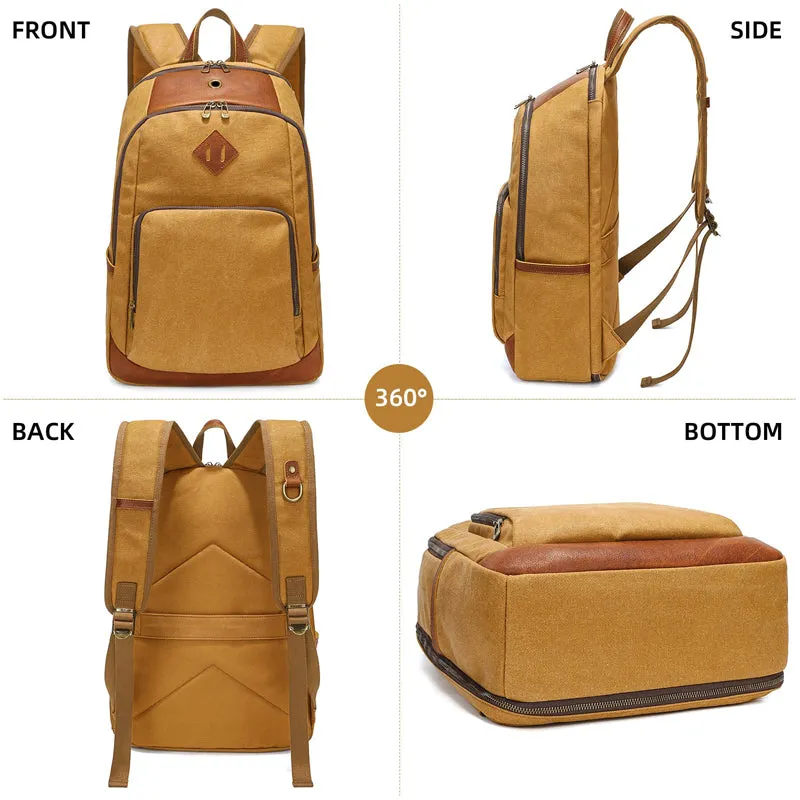 Simply Canvas Backpack Bucket Ruckpack Casual Bookbag