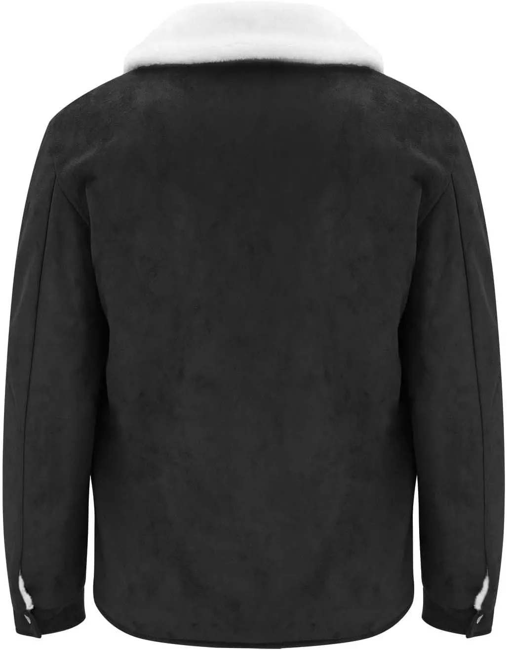 Thatrich Mens Faux Suede Jacket Sherpa Lined Heavy Bomber Jacket Vintage Winter Coat Thermal Outerwear Lapel Zip Up Overcoat