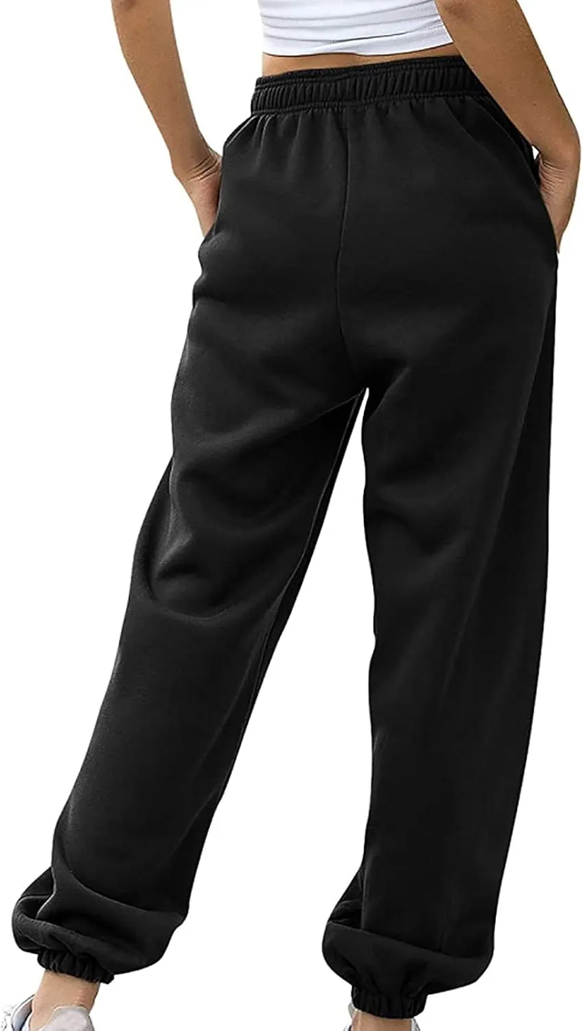 Womens Cinch Bottom Sweatpants Casual High Waisted Avtive Workout Joggers Trendy Plus Size Pants Fall Fashion Outfits