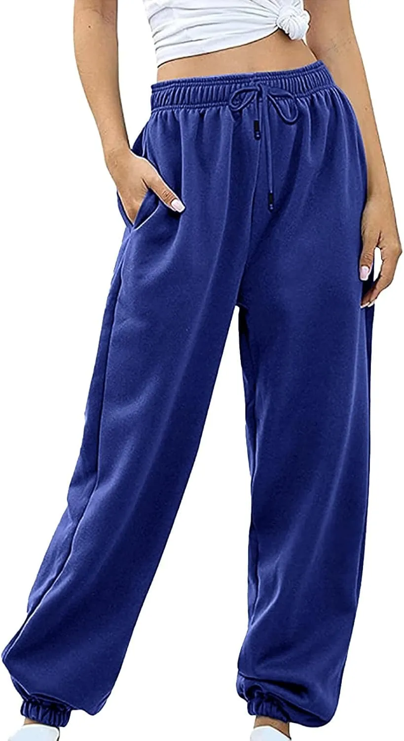 Womens Sweatpants 2024 High Waisted Baggy Sweatpants Joggers Sports Workout Jogger Pants with Pocket Teen Trousers